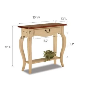 Leick Home One Drawer Console Table With Shelf,ivory And Brown Cherry 4 Leick Home One Drawer Console Table With Shelf,ivory And Brown Cherry - Image 2