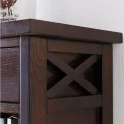 Leick Home Mantel Height 3 Shelf Bookcase With Drawer Storage,chocolate Oak -Home Furnishing Store 183585 w DetailedProductView20 Lg