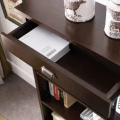 Leick Home Mantel Height 3 Shelf Bookcase With Drawer Storage,chocolate Oak -Home Furnishing Store 183585 w DetailedProductView5 Lg