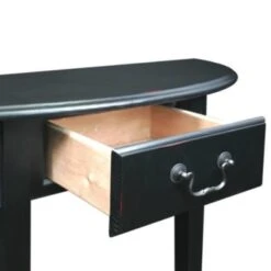 Leick Home One Drawer Demilune Console Table With Shelf,slate Black -Home Furnishing Store 183595 w DetailedProductView5 Lg