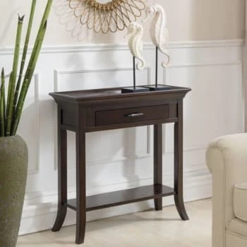 Leick Home Onedrawer Traditional Console Hall Stand With Shelf,chocolate Cherry 4 Leick Home Onedrawer Traditional Console Hall Stand With Shelf,chocolate Cherry - Image 2