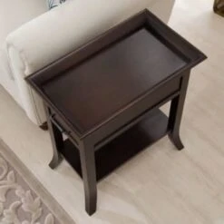 Leick Home One Drawer Traditional Cherry Tray Edge End Table -Home Furnishing Store 183622 w DetailedProductView20 Lg