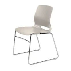 Kfi Seating Sled-Base Office Stack Chair, Chome Frame Moonbeam