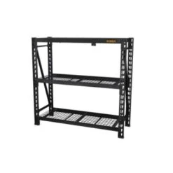 Dewalt 4-Foot Tall Black Frame 3 Shelf Steel Wire Deck Industrial Storage Rack -Home Furnishing Store 183871 w AlternateImageView Lg