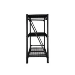 Dewalt 4-Foot Tall Black Frame 3 Shelf Steel Wire Deck Industrial Storage Rack -Home Furnishing Store 183871 w LeftView Lg