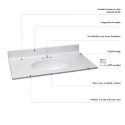 Design House® Cultured Marble Vanity Top 49, Solid White -Home Furnishing Store 190291 w DetailedProductView7 Lg