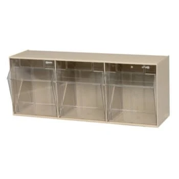 Quantum Storage Systems® Clear Tip Out Bins With Ivory Exterior 7-3/4x23-5/8x9-1/2 In 3 Quantum Storage Systems® Clear Tip Out Bins With Ivory Exterior 7-3/4x23-5/8x9-1/2 In