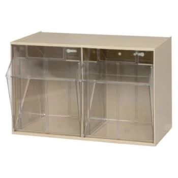 Quantum Storage Systems® Clear Tip Out Bins With Ivory Exterior 11-3/4x23-5/8x13-7/8 In 3 Quantum Storage Systems® Clear Tip Out Bins With Ivory Exterior 11-3/4x23-5/8x13-7/8 In