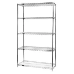 Quantum Storage Systems® Wire 5-Shelf Starter Unit Chrome 24dx60wx63h Inch