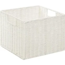 Honey-Can-Do Parchment Cord Basket With Liner White 10H X 13W X 12-1/4"L