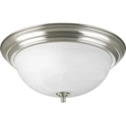 Progress Lighting® Melon 15.25 In. 3-Light Led Flush Mount Light (Alabaster Glass)
