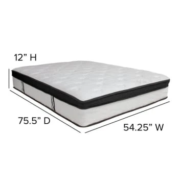 Flash Furniture 12 Inch Memory Foam And Pocket Spring Mattress Full 8 Flash Furniture 12 Inch Memory Foam And Pocket Spring Mattress Full - Image 6