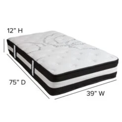 Flash Furniture 12 Inch Hybrid Mattress, Twin Mattress In A Box -Home Furnishing Store 203750 w DetailedProductView4 Lg