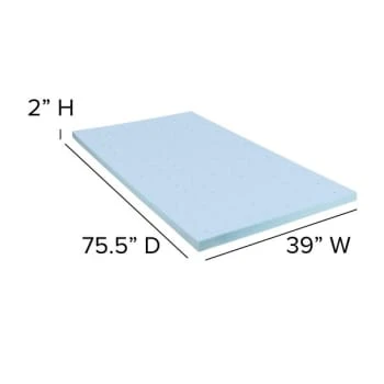 Flash Furniture 2 Inch Cool Gel Memory Foam Mattress Topper Twin 6 Flash Furniture 2 Inch Cool Gel Memory Foam Mattress Topper Twin - Image 4