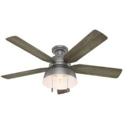 Hunter Fan Mill Valley 52 In. Low Profile Ceiling Fan W/ Light (Matte Silver)