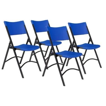 National Public Seating® 600 Series Heavy Duty Folding Chair Blue Case Of 4 4 National Public Seating® 600 Series Heavy Duty Folding Chair Blue Case Of 4 - Image 2