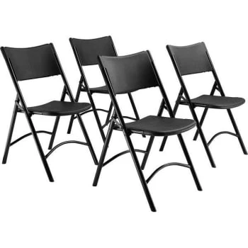 National Public Seating® 600 Series Heavy Duty Folding Chair Black Case Of 4 4 National Public Seating® 600 Series Heavy Duty Folding Chair Black Case Of 4 - Image 2