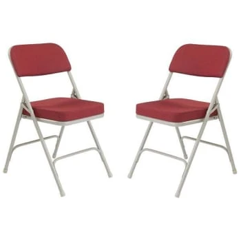 National Public Seating® 3200 Series 2hinge Folding Chair New Burgundy Case Of 2 4 National Public Seating® 3200 Series 2hinge Folding Chair New Burgundy Case Of 2 - Image 2