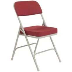 National Public Seating® 3200 Series 2hinge Folding Chair New Burgundy Case Of 2