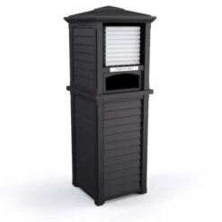 Mayne Lakeland 66 Inch Tall Black Towel Storage Unit -Home Furnishing Store 207620 v AlternateImageView Lg