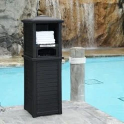 Mayne Lakeland 66 Inch Tall Black Towel Storage Unit -Home Furnishing Store 207620 v DetailedProductView2 Lg