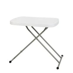 Flash Furniture 26 In. Adjustable Folding Table (White)