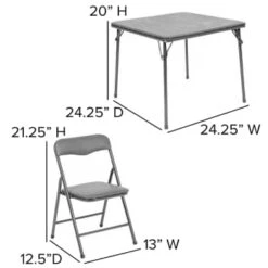 Flash Furniture Kids Gray 5 Piece Folding Table And Chair Set -Home Furnishing Store 210363 w DetailedProductView6 Lg