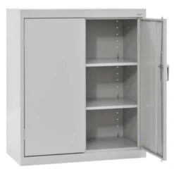 Sandusky Counter Height Cabinet In Gray, 36 In. W X 42 In. H X 18 In. D
