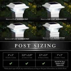 Classy Caps™ 2.5 X 2.5 Inch White Aluminum Imperial Solar Post Cap 19 Classy Caps™ 2.5 X 2.5 Inch White Aluminum Imperial Solar Post Cap -Home Furnishing Store 213553 DetailedProductView8 Lg