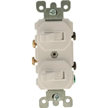 Leviton 120/277v 15a 1-Pole Duplex Style Ac Combination Toggle Switch, White 3 Leviton 120/277v 15a 1-Pole Duplex Style Ac Combination Toggle Switch, White