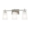 Afx Joanna 3-Light 23" Vanity Medium Base Satin Nickel With White Glass