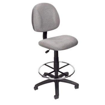 Boss Office Products Armless Drafting Stool With Footring, Grey 3 Boss Office Products Armless Drafting Stool With Footring, Grey