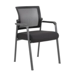Boss Office Products Mesh 4-Legged Guest Chair, Black