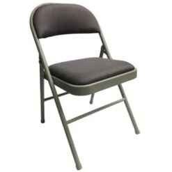 Realspace Gray Upholstered Padded Folding Chair