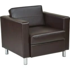 Worksmart Espresso Faux Leather Easycare Espresso Faux Leather Armchair