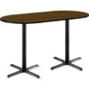 Kfi 36 X 72" Racetrack Pedestal Table W/walnut Top, Black X-Base, Bistro Height -Home Furnishing Store 222479 V Lg