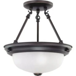 Satco® 60/3148 11.3 In. Incandescent Semi-Flush Mount Light