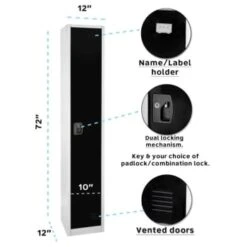Adir Office 72 In. X 12 In. Steel Single Tier Key Lock Locker Black 17 Adir Office 72 In. X 12 In. Steel Single Tier Key Lock Locker Black -Home Furnishing Store 227157 BottomView Lg