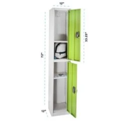 Adir Office 72 In. X 12 In. 2-Compartment Steel Locker Grn 15 Adir Office 72 In. X 12 In. 2-Compartment Steel Locker Grn -Home Furnishing Store 227173 BackView Lg