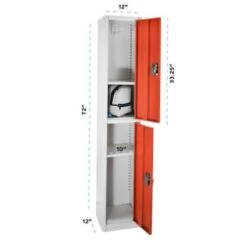 Adir Office 72 In. X 12 In. 2-Compartment Steel Locker Rd -Home Furnishing Store 227176 RightView Lg