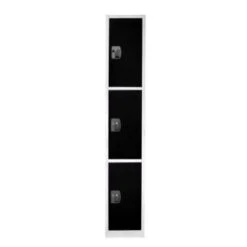 Adir Office 72 In. X 12 In. 3-Compartment Steel Locker Blk -Home Furnishing Store 227178 BackView Lg