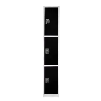 Adir Office 72 In. X 12 In. 3-Compartment Steel Locker Black 6 Adir Office 72 In. X 12 In. 3-Compartment Steel Locker Black - Image 4