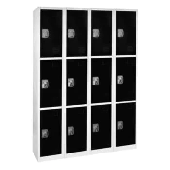 Adir Office 72 In. X 12 In. 3-Compartment Steel Locker Black 3 Adir Office 72 In. X 12 In. 3-Compartment Steel Locker Black