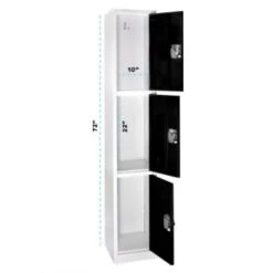 Adir Office 72 In. X 12 In. 3-Compartment Steel Locker Black 12 Adir Office 72 In. X 12 In. 3-Compartment Steel Locker Black -Home Furnishing Store 227179 RightView Lg