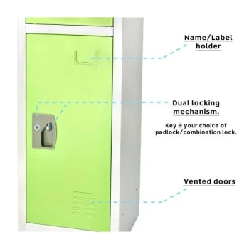 Adir Office 72 In. X 12 In. 3-Compartment Steel Locker Grn 7 Adir Office 72 In. X 12 In. 3-Compartment Steel Locker Grn - Image 5