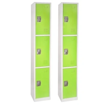 Adir Office 72 In. X 12 In. 3-Compartment Steel Locker Grn 3 Adir Office 72 In. X 12 In. 3-Compartment Steel Locker Grn