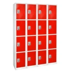 Adir Office 72 In. X 12 In. 4-Compartment Steel Locker Red