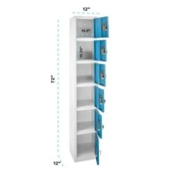 Adir Office 72 In. X 12 In. 6-Compartment Steel Locker Blu 16 Adir Office 72 In. X 12 In. 6-Compartment Steel Locker Blu -Home Furnishing Store 227193 BackView Lg