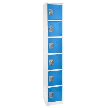 Adir Office 72 In. X 12 In. 6-Compartment Steel Locker Blu 4 Adir Office 72 In. X 12 In. 6-Compartment Steel Locker Blu - Image 2