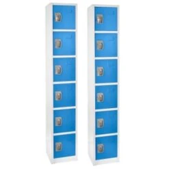 Adir Office 72 In. X 12 In. 6-Compartment Steel Locker Blu
